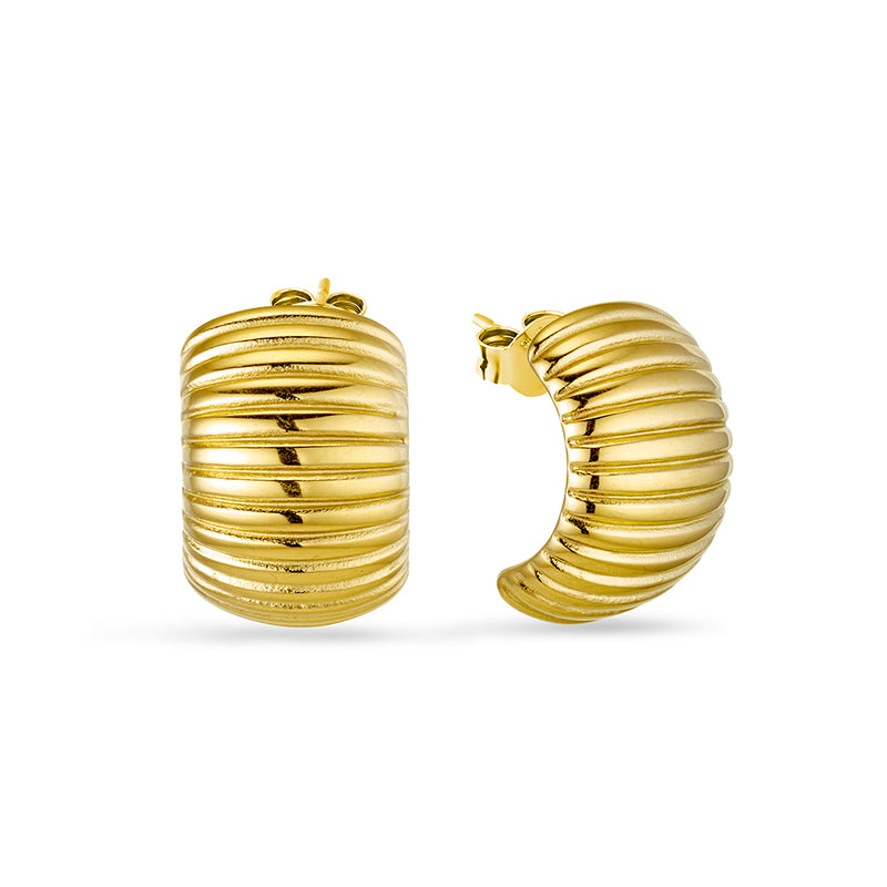 CHUNKY RIBBED CURVE EARRINGS