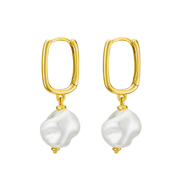 FINE PEARL DROP GOLD EARRINGS