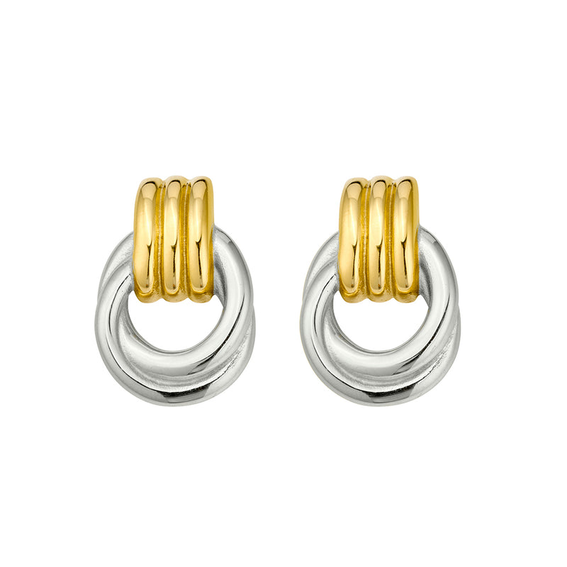 TWO TONE TRIPLE KNOT EARRINGS