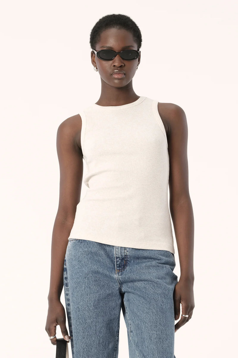 NOLA TANK WHITE MARLE