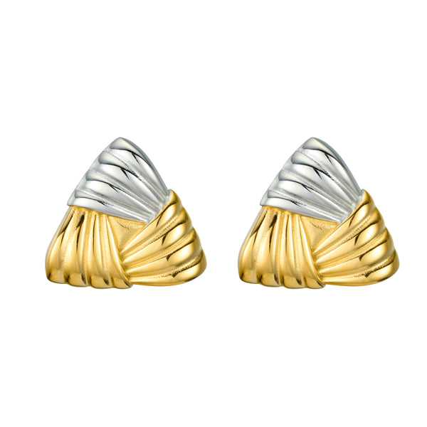 TWO TONE PYRAMID KNOT EARRINGS