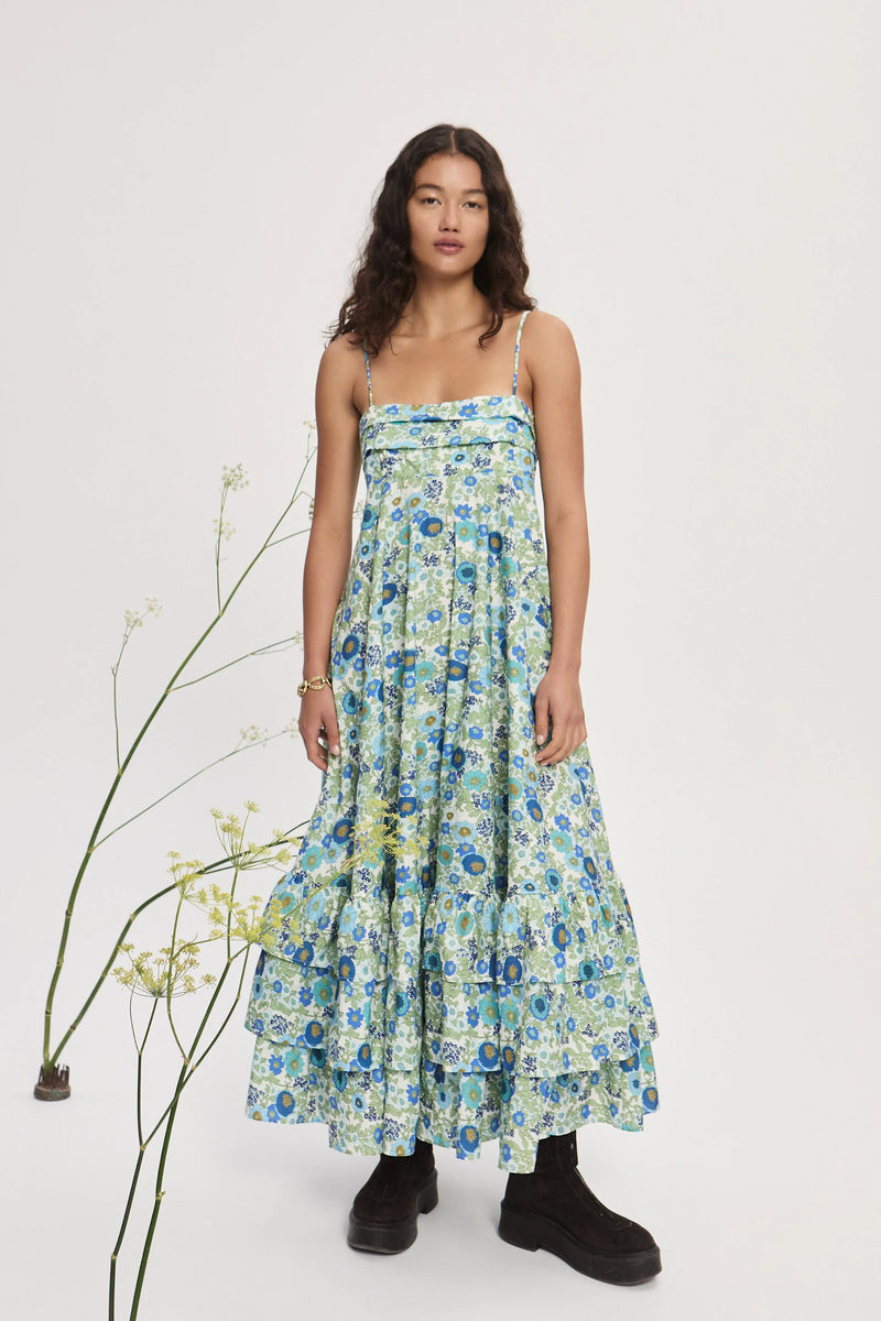 PAM TIERED MIDI DRESS
