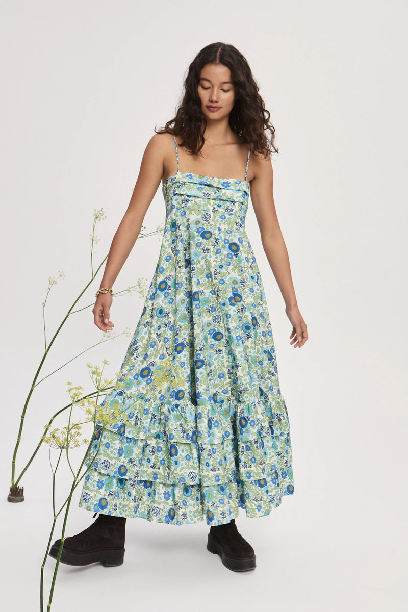 PAM TIERED MIDI DRESS