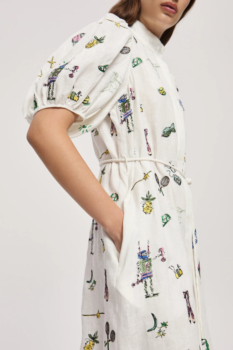 PLAY EMBROIDERED SHIRTDRESS