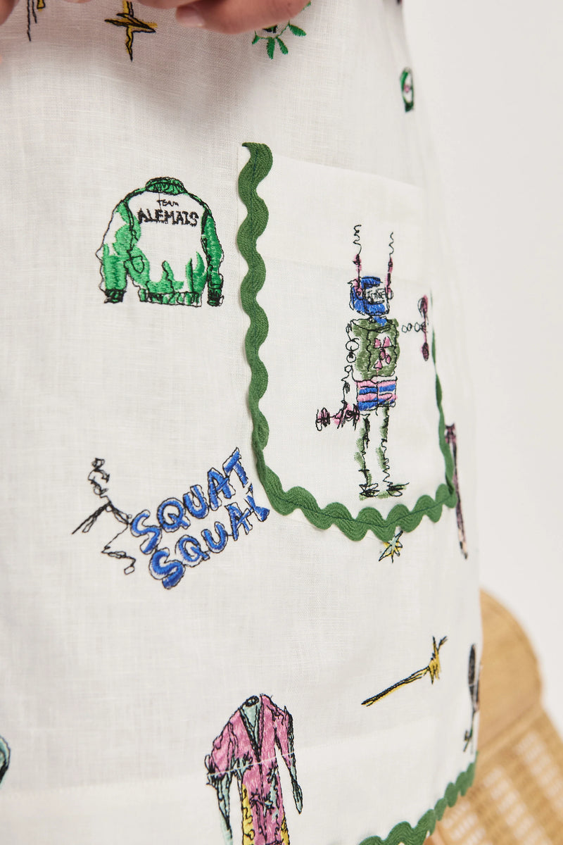 PLAY EMBROIDERED MINI DRESS