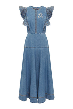STEPHI DENIM MIDI DRESS