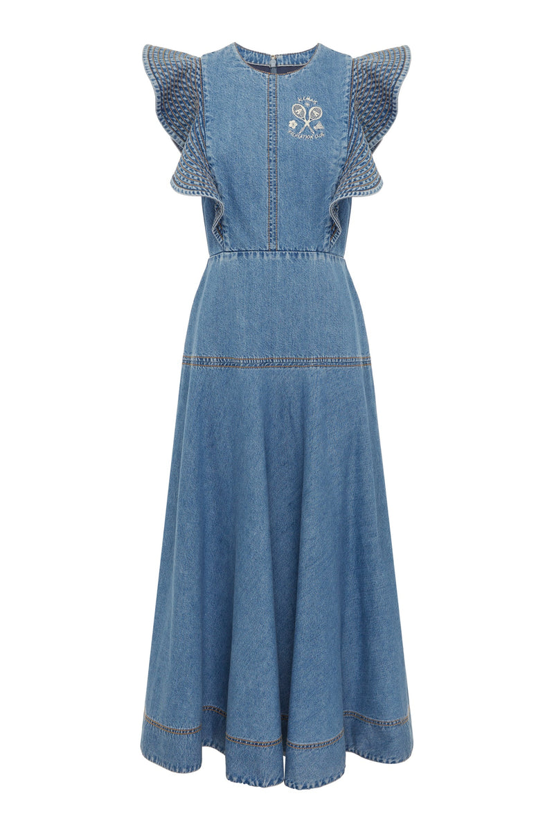 STEPHI DENIM MIDI DRESS
