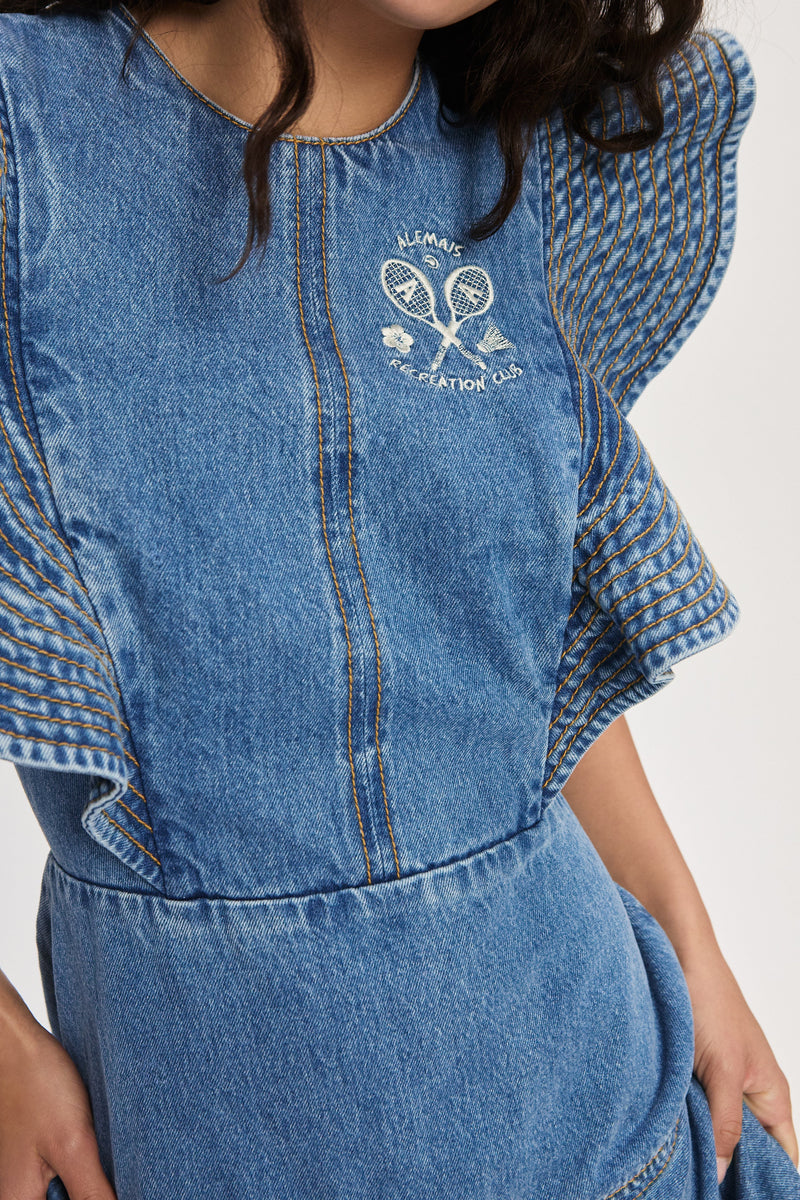 STEPHI DENIM MIDI DRESS