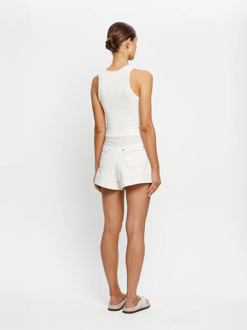 CAMERON DENIM SHORT - WHITE