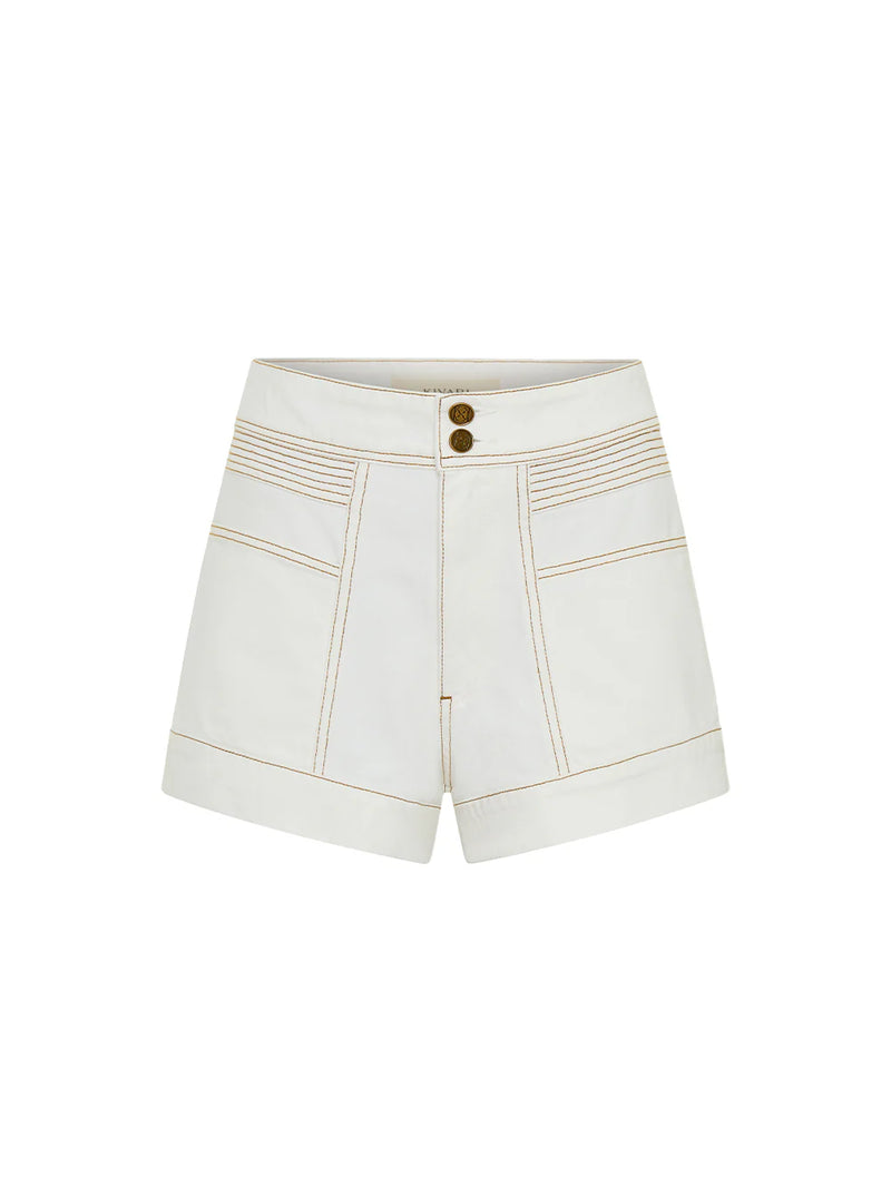 CAMERON DENIM SHORT - WHITE