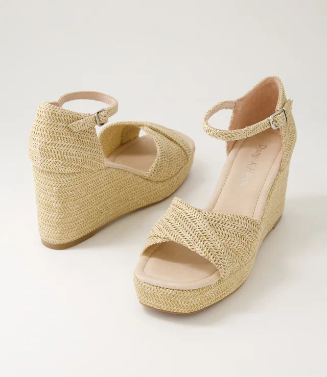 COTTON RAFFIA WEDGE - LATTE NATURAL
