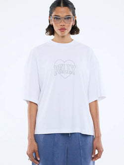 RHINESTONE LOGO TEE - WHITE