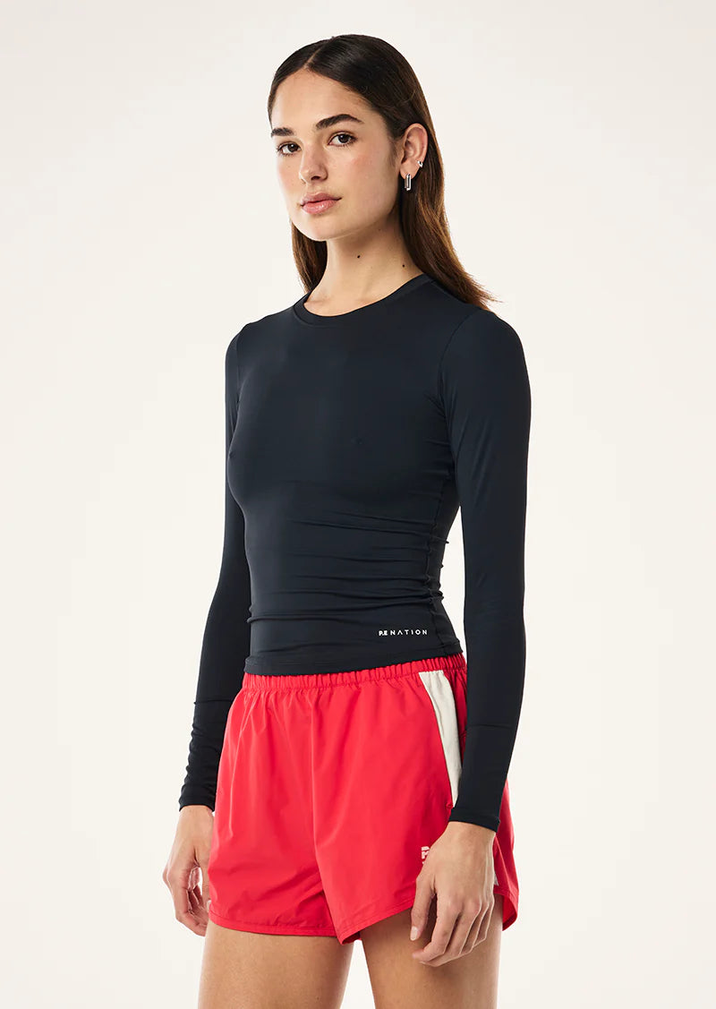 FOUNDATION LONG SLEEVE TOP IN DARK SAPPHIRE