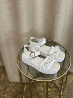 RULIA WHITE LEATHER SANDAL