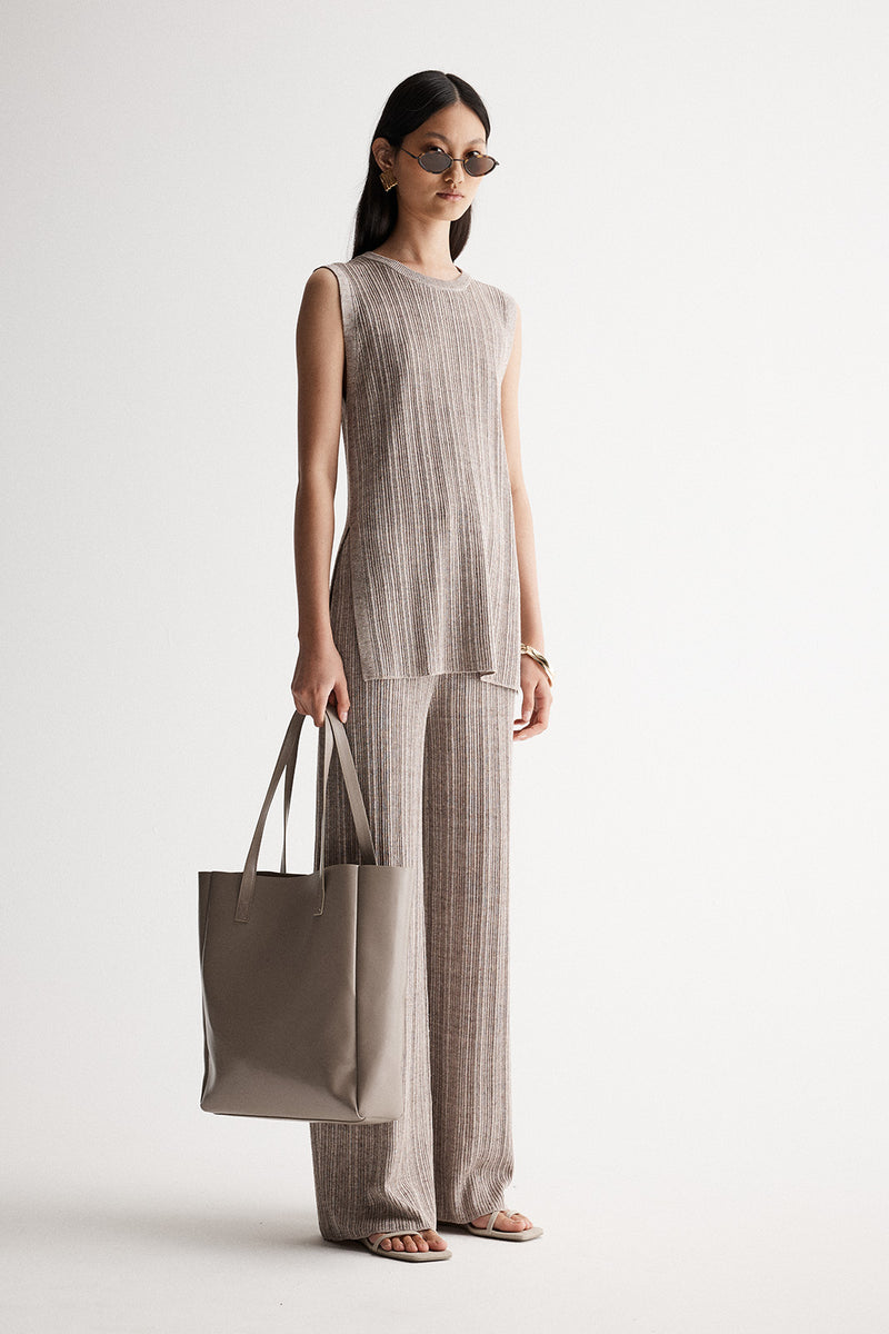 OSCAR KNIT PANT - DARK TAUPE