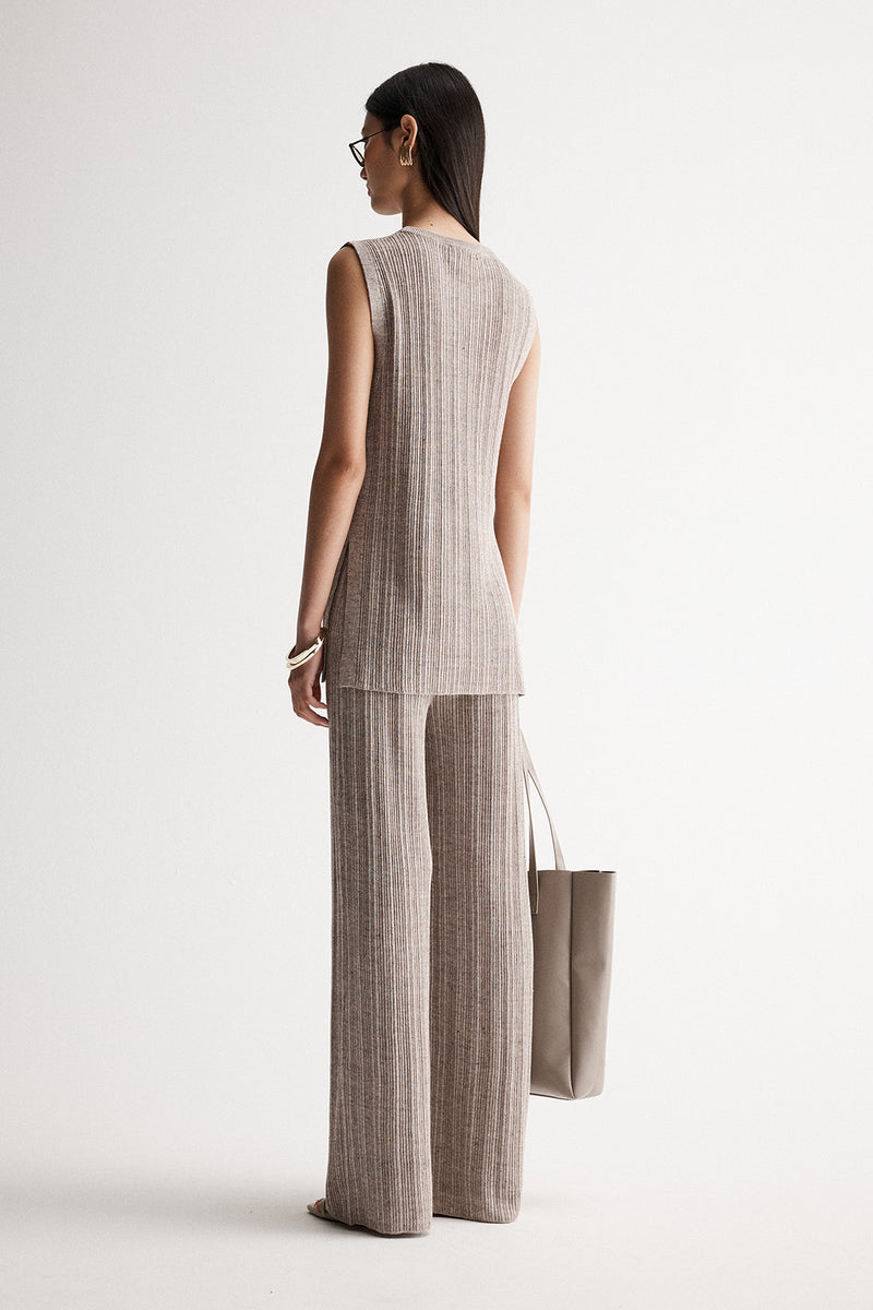OSCAR KNIT PANT - DARK TAUPE