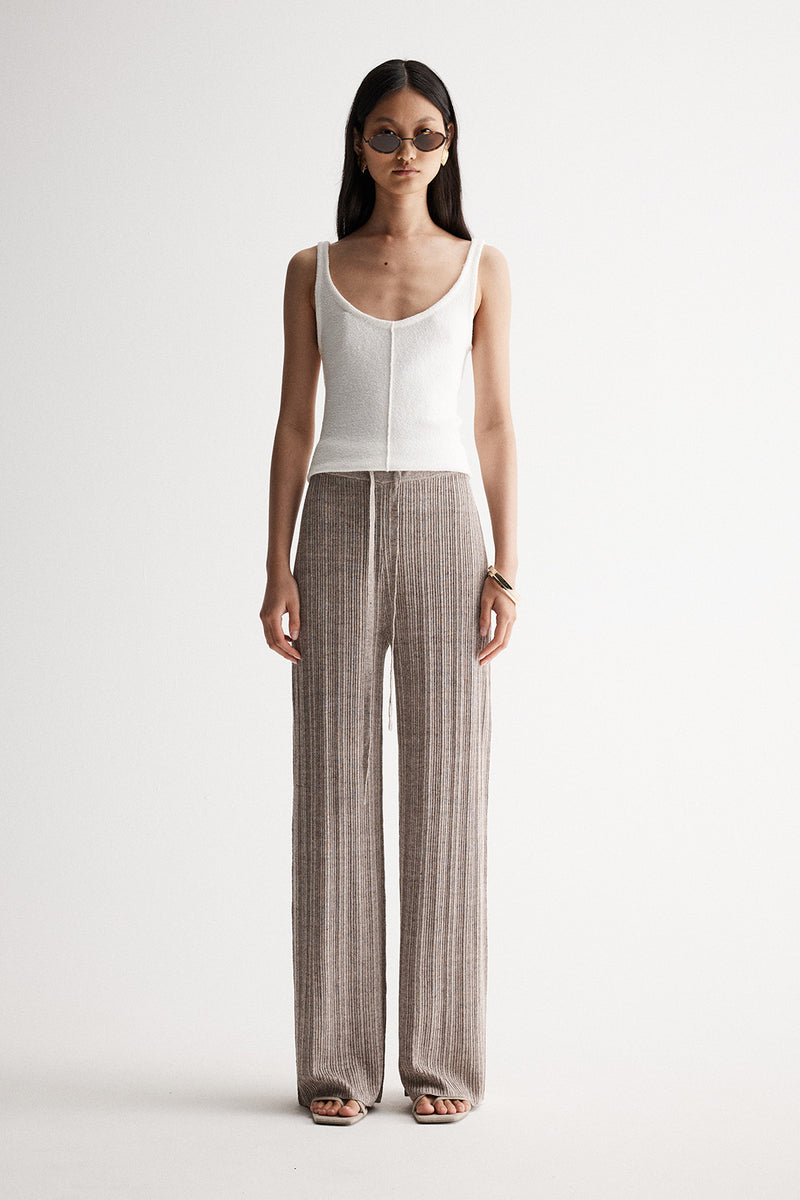 OSCAR KNIT PANT - DARK TAUPE