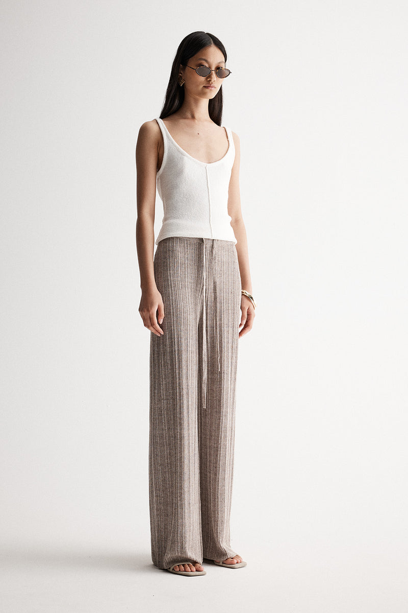 OSCAR KNIT PANT - DARK TAUPE