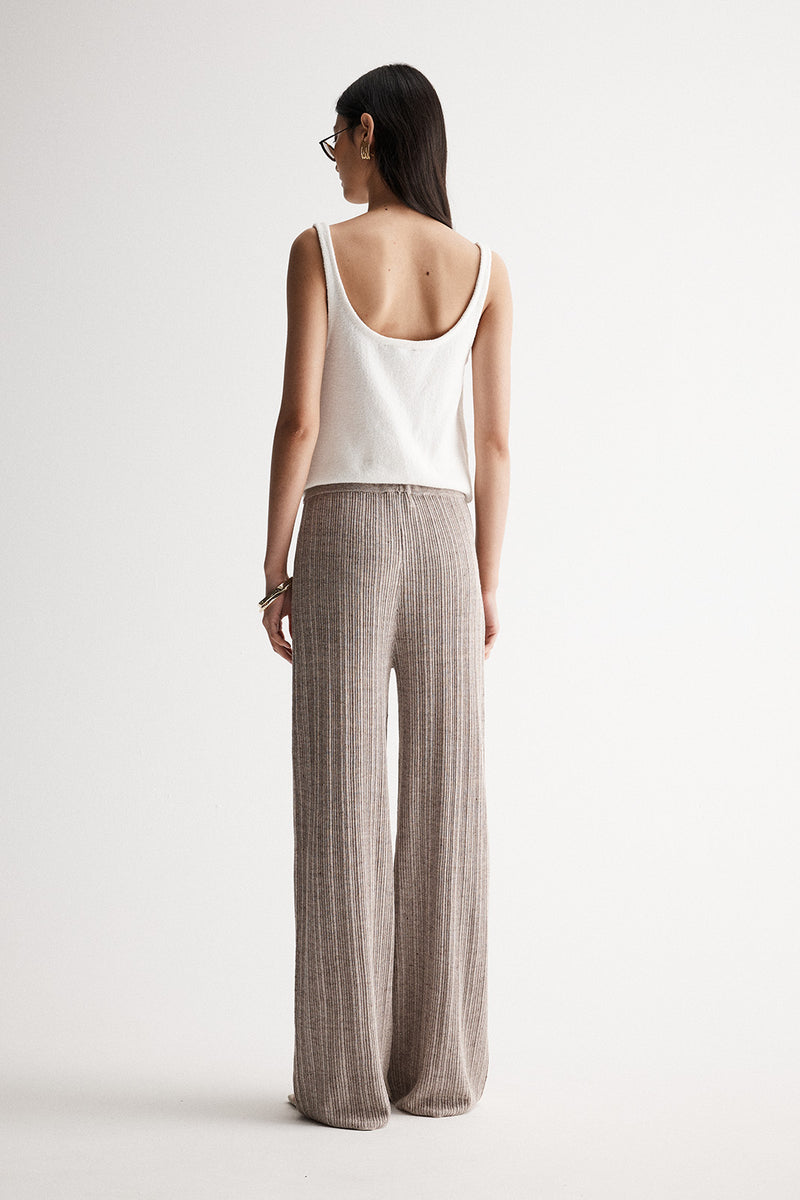 OSCAR KNIT PANT - DARK TAUPE