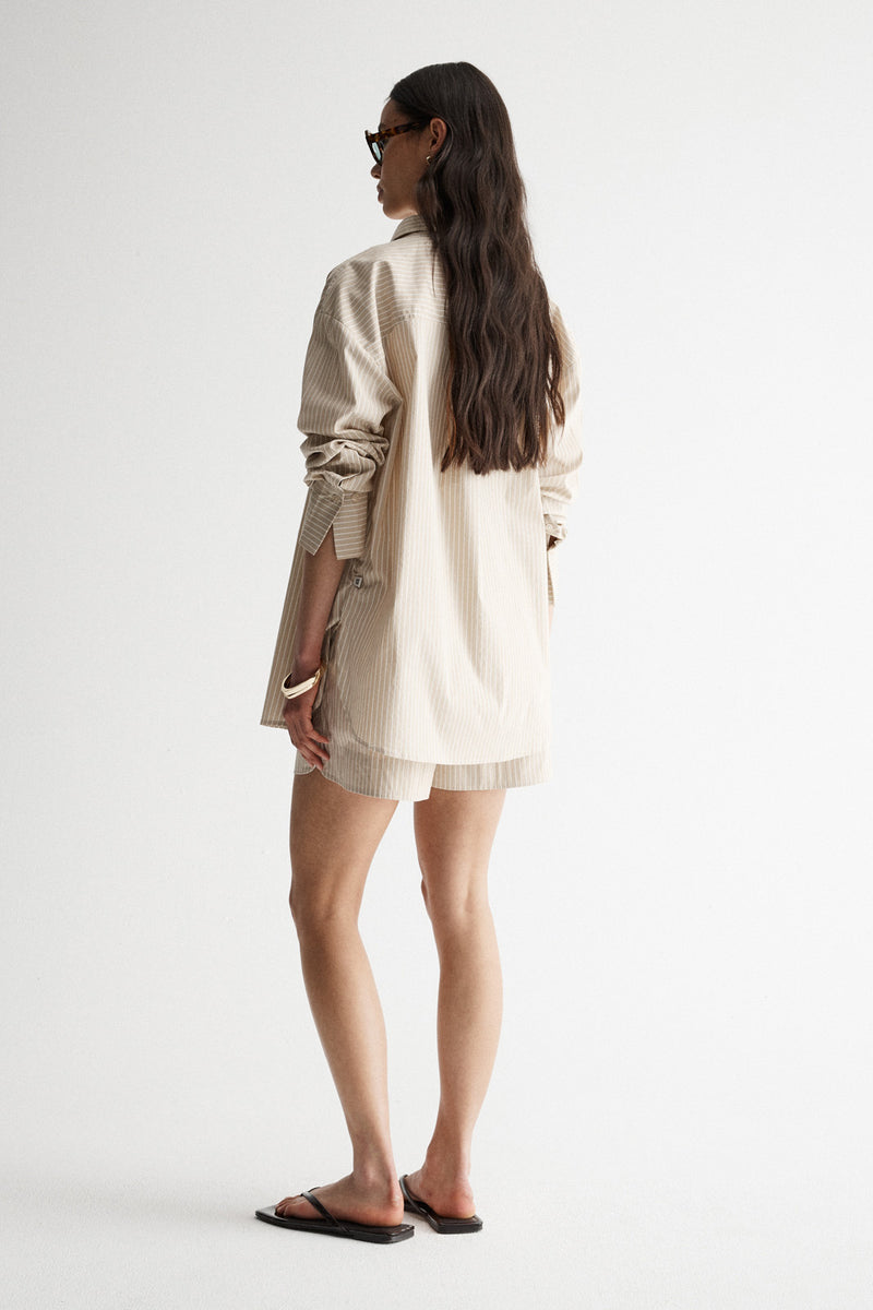 POPPY SHIRT OAT STRIPE