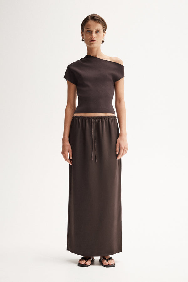 MINA MAXI SKIRT - CHOCOLATE