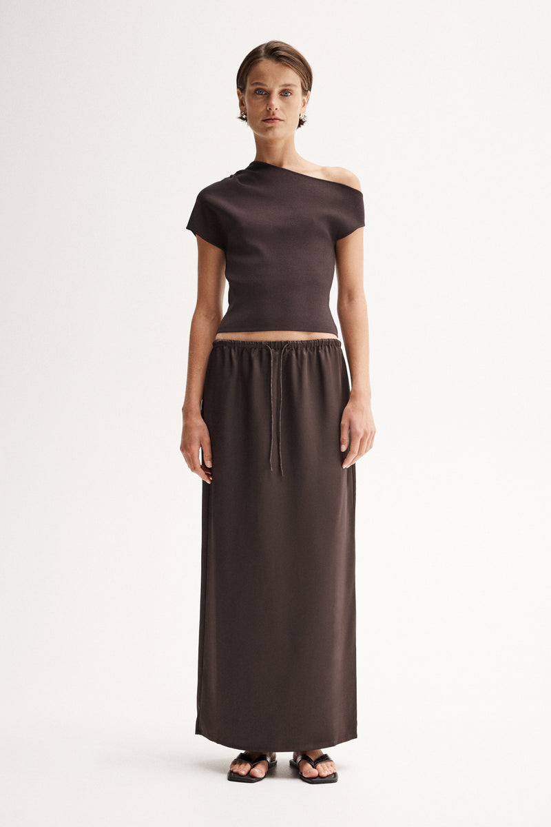 MINA MAXI SKIRT - CHOCOLATE