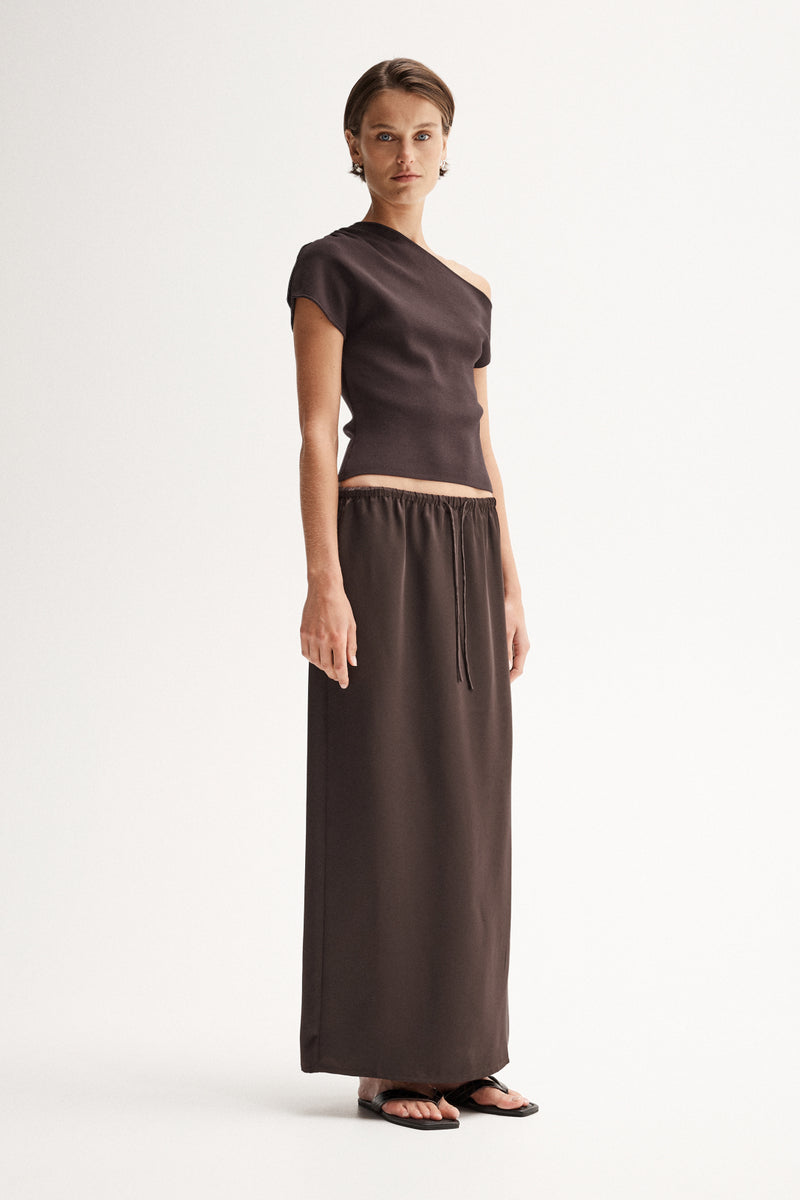 MINA MAXI SKIRT - CHOCOLATE