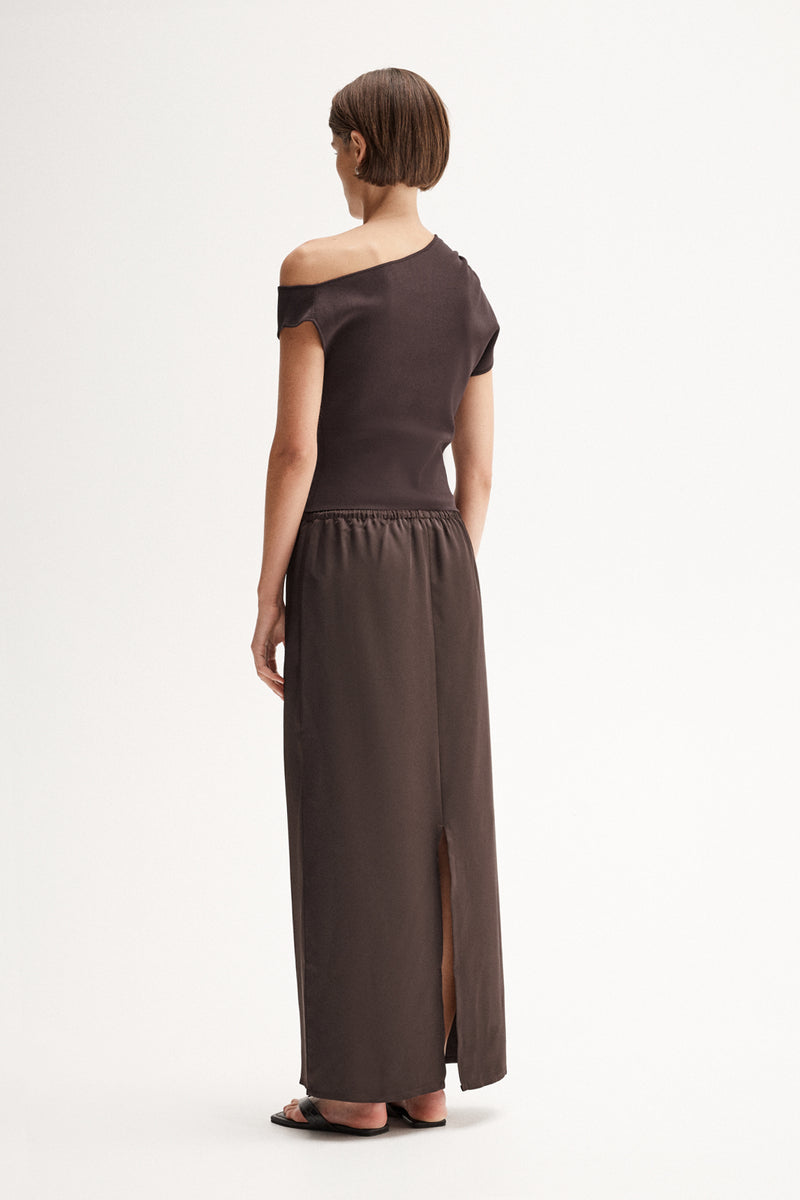 MINA MAXI SKIRT - CHOCOLATE