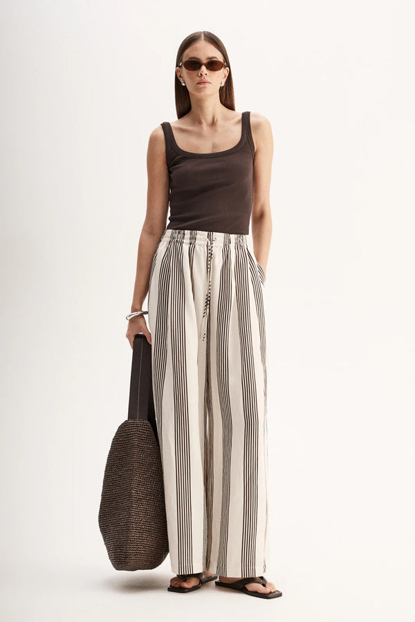 MILO BROWN STIPE PANT