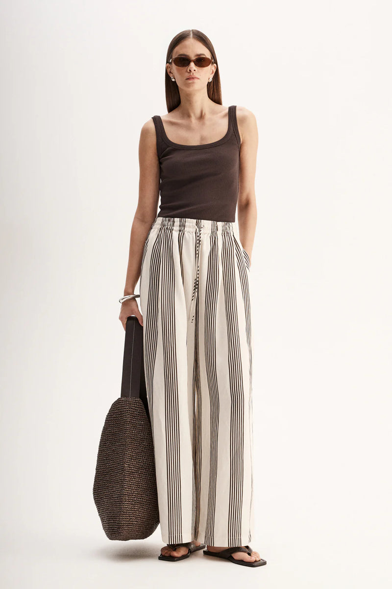 MILO BROWN STIPE PANT