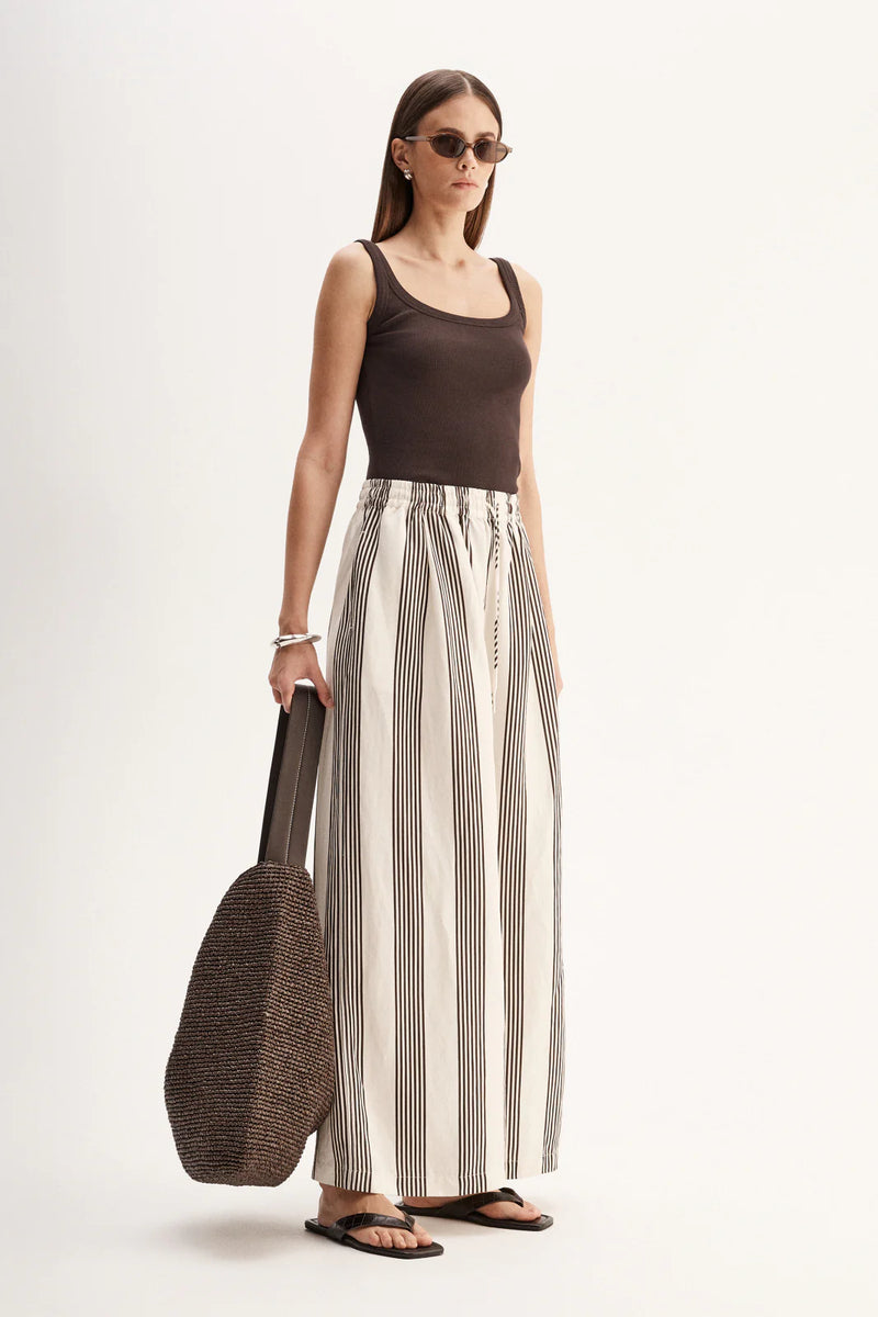 MILO BROWN STIPE PANT