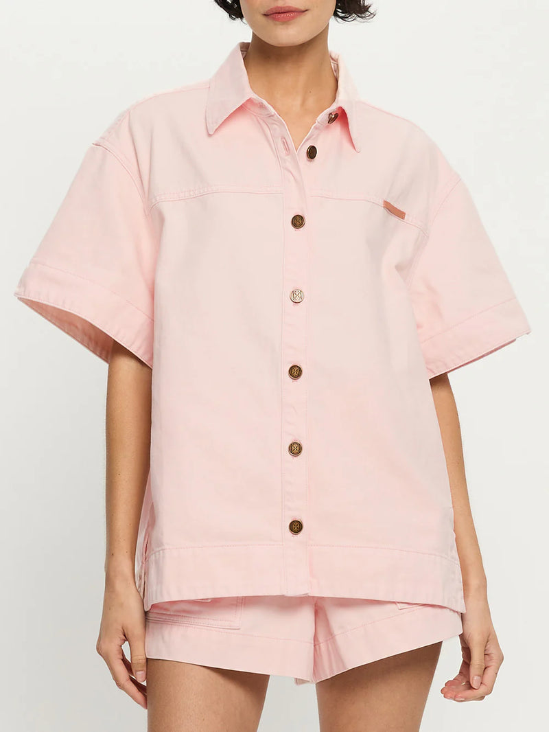 MARLA DENIM SHIRT - PINK