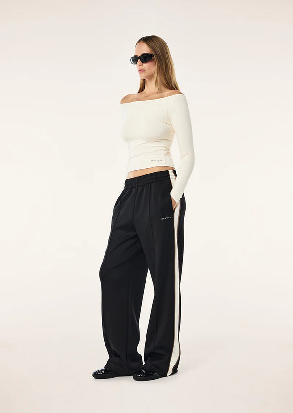MAN DOWN TRACKPANT - BLACK & WALNUT