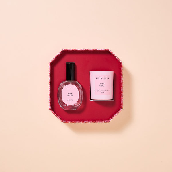 PINK LOTUS - CANDLE + ROOM SPRAY DUO SET