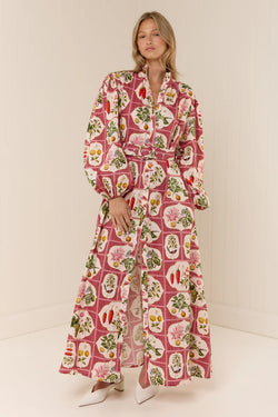 NODDY DRESS - PINK CITRUS TILE