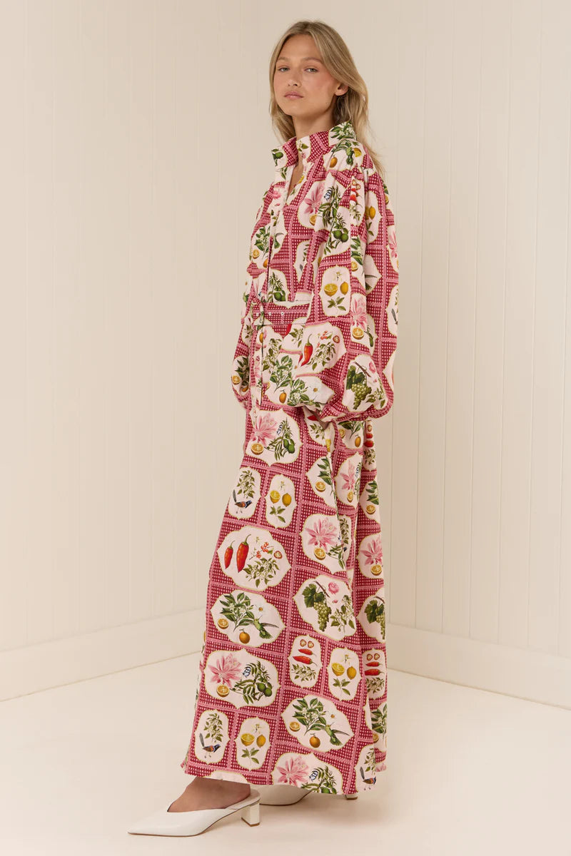 NODDY DRESS - PINK CITRUS TILE