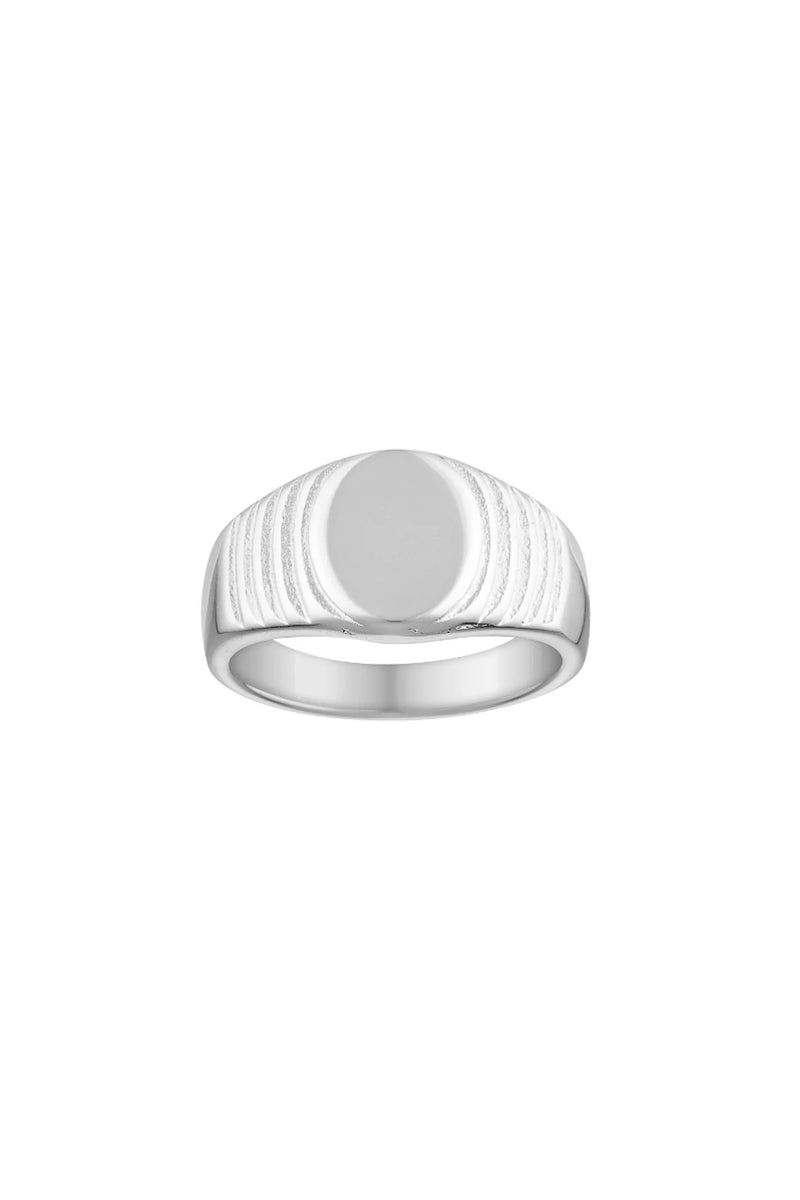 NONNO SIGNET RING - WHITE GOLD/CLEAR