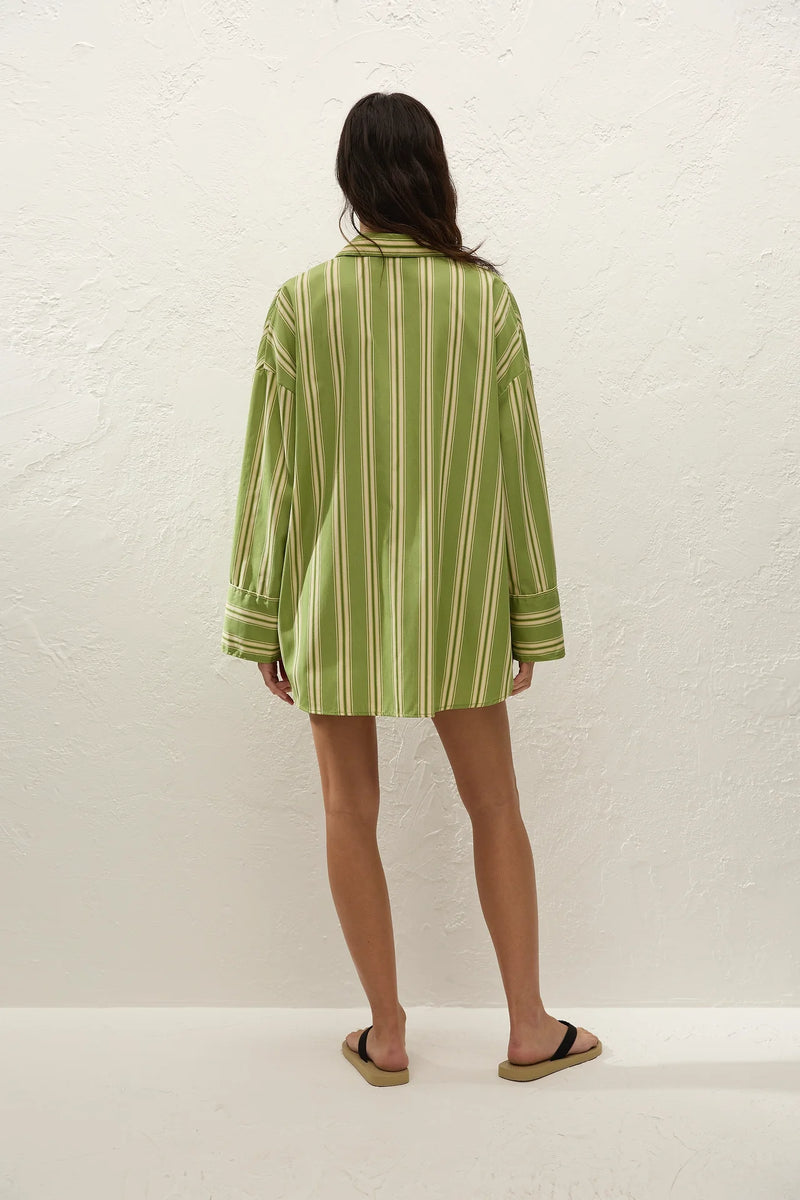 CLEMENTE SHIRT - OMBRE STRIPE JUNIPER
