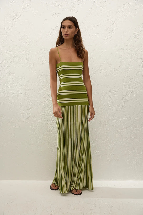 ESENIA KNIT DRESS - OMBRE STRIPE JUNIPER