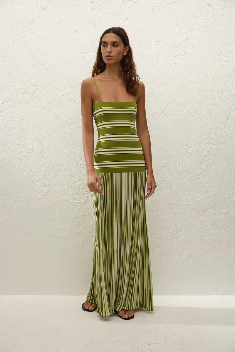 ESENIA KNIT DRESS - OMBRE STRIPE JUNIPER
