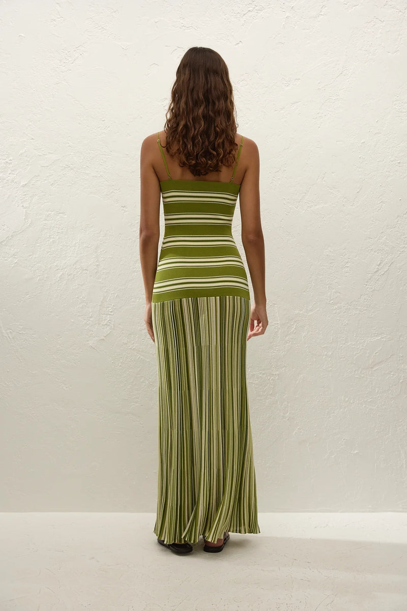ESENIA KNIT DRESS - OMBRE STRIPE JUNIPER