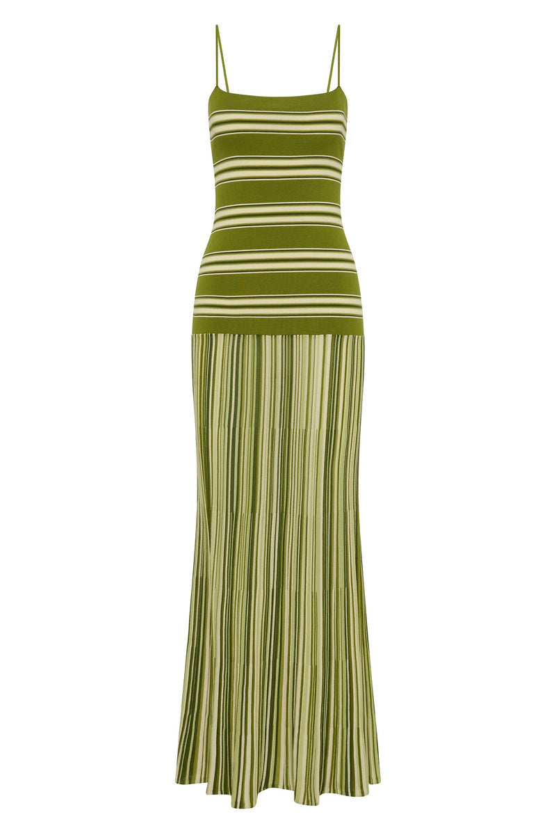 ESENIA KNIT DRESS - OMBRE STRIPE JUNIPER