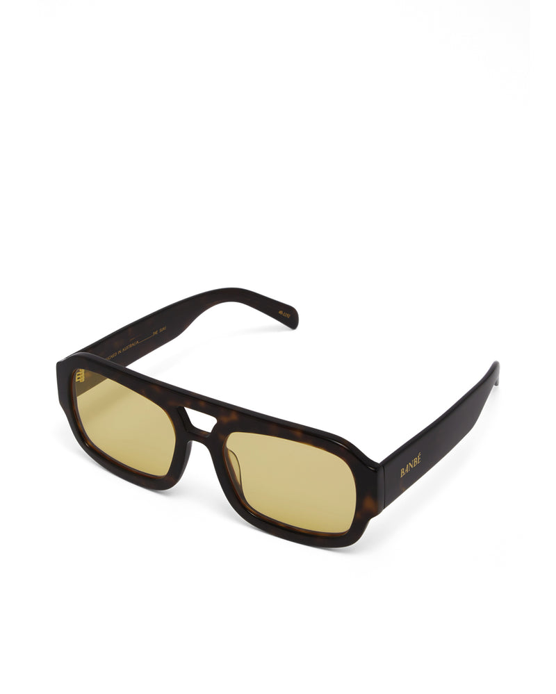 THE SUKI DARK HAVANA TORT-YELLOW