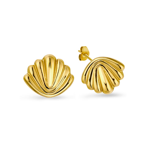 ROUNDED DECO FAN EARRINGS