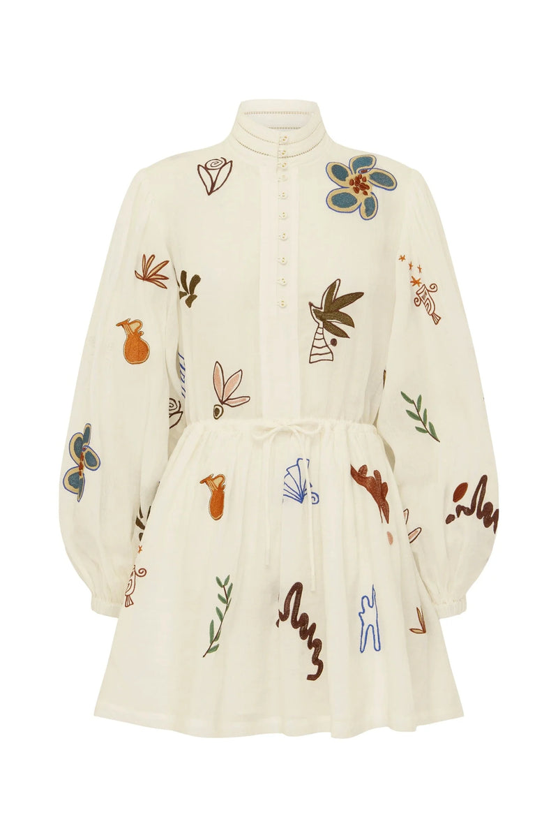 MINA EMBROIDERED MINI DRESS