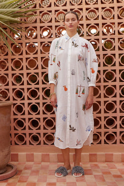 MINA EMBROIDERED SHIRTDRESS