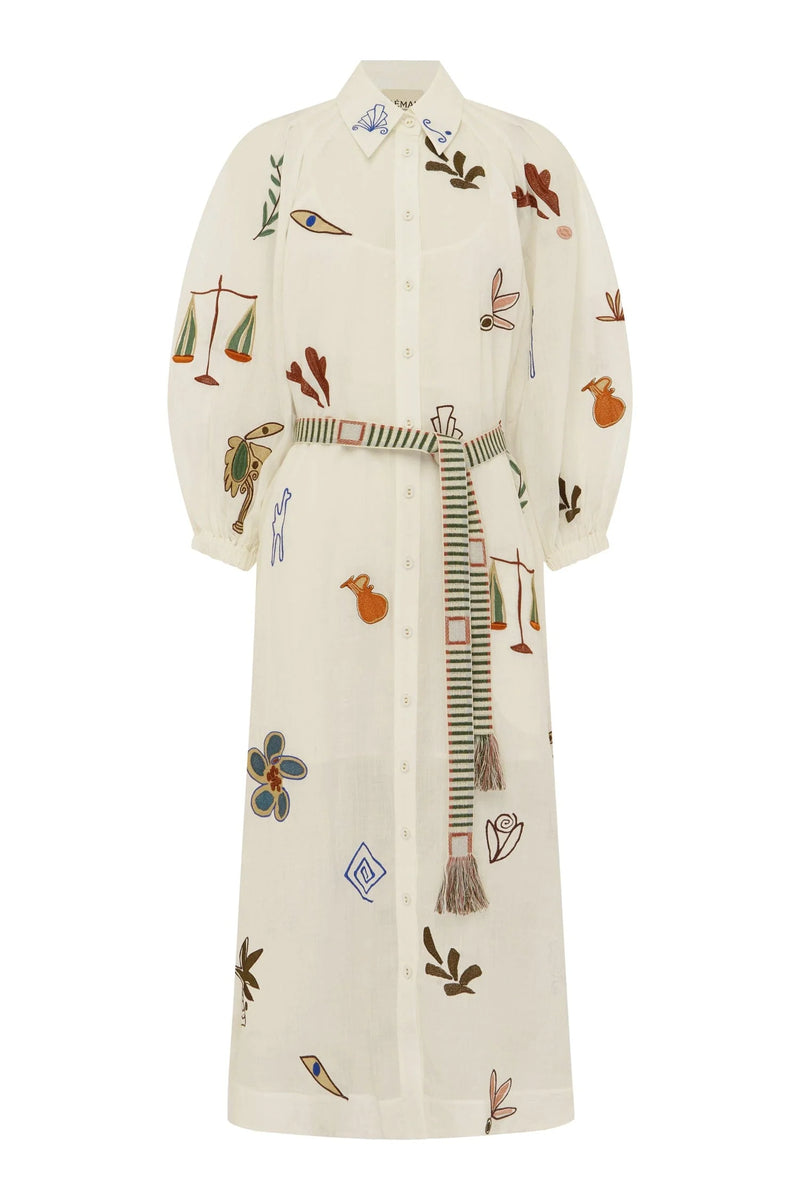 MINA EMBROIDERED SHIRTDRESS