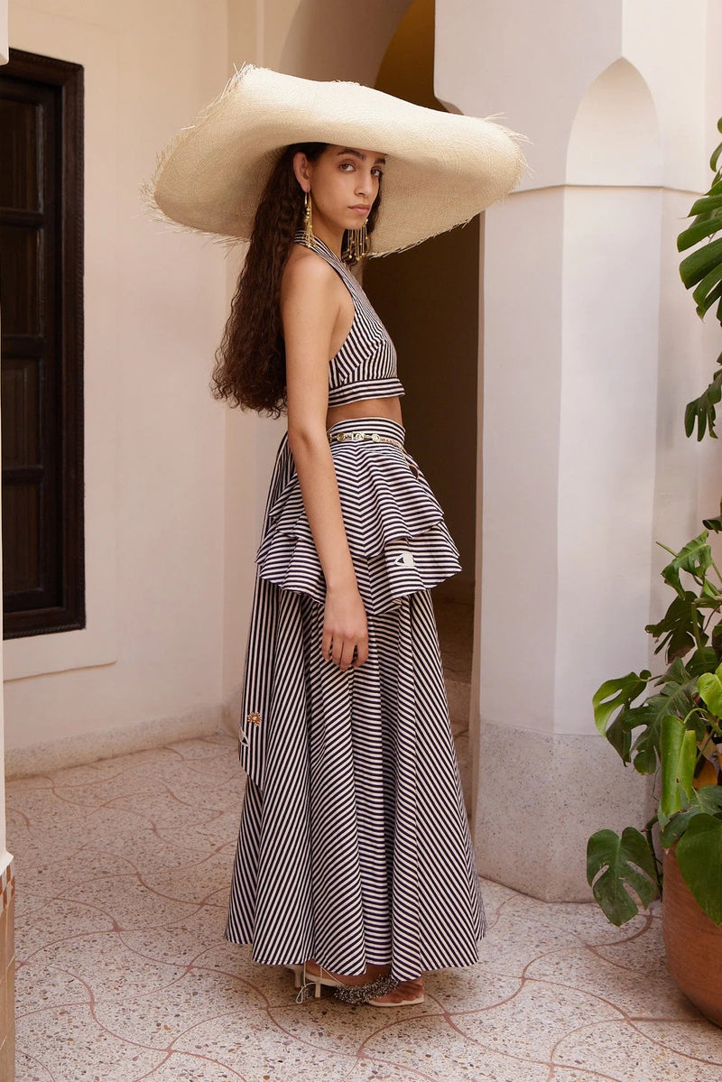 SIROCCO EMBROIDERED HALTER TOP