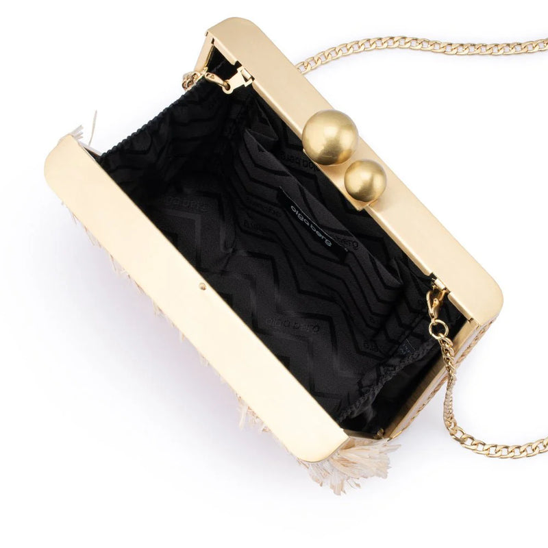 CARLITA Fringe Clutch Natural