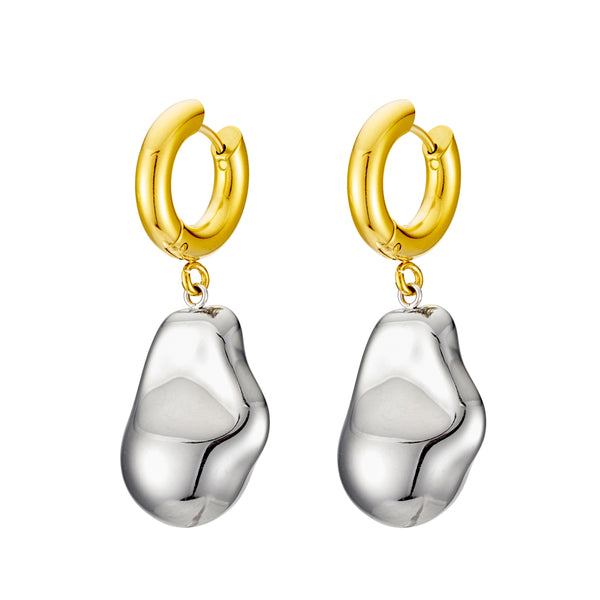 MOLTEN DROP HUGGIE EARRINGS